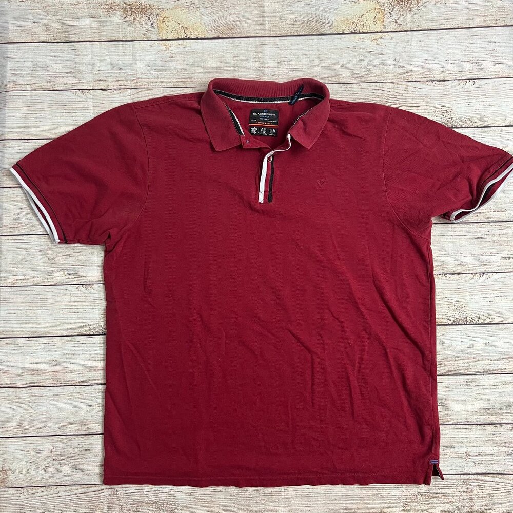 Blackberrys Casuale Mens XXL‎ Red Polo Shirt Travel-O-City Moisture Wicking